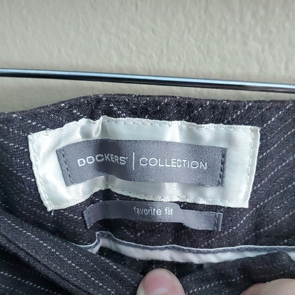 Dockers Womens Stretch Business Charcoal Pinstripe Dress Pants - Picture 2 of 11